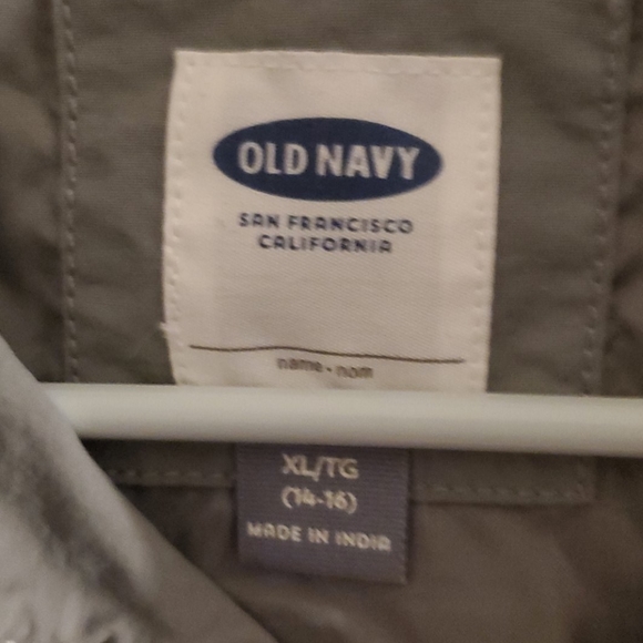 Old Navy army green zip up jacket - Picture 2 of 4